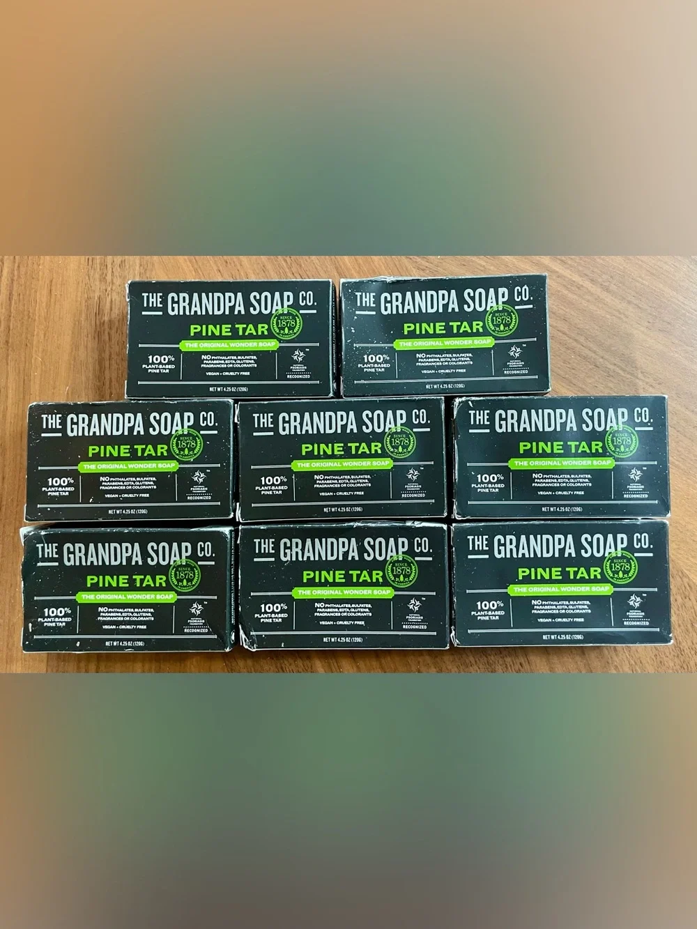 8 Pine Tar Soap Bars The Grandpa Soap Co.